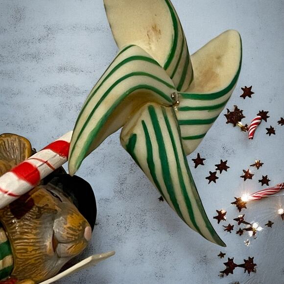 NIB Enesco Merry Mailman Christmas Holiday Ornament Mail Carrier Pinwheel Vintge - Picture 9 of 12